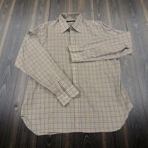 Billy Reid Plaid Button Down Shirt XL Made in Italy 100% Cotton EUC